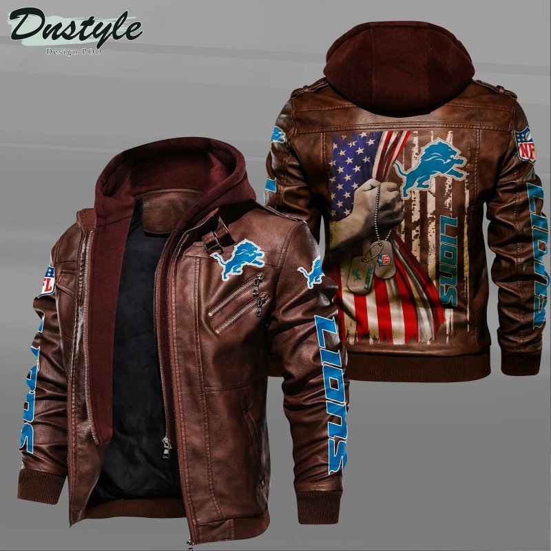 Detroit Lions Independence Day Leather Jacket