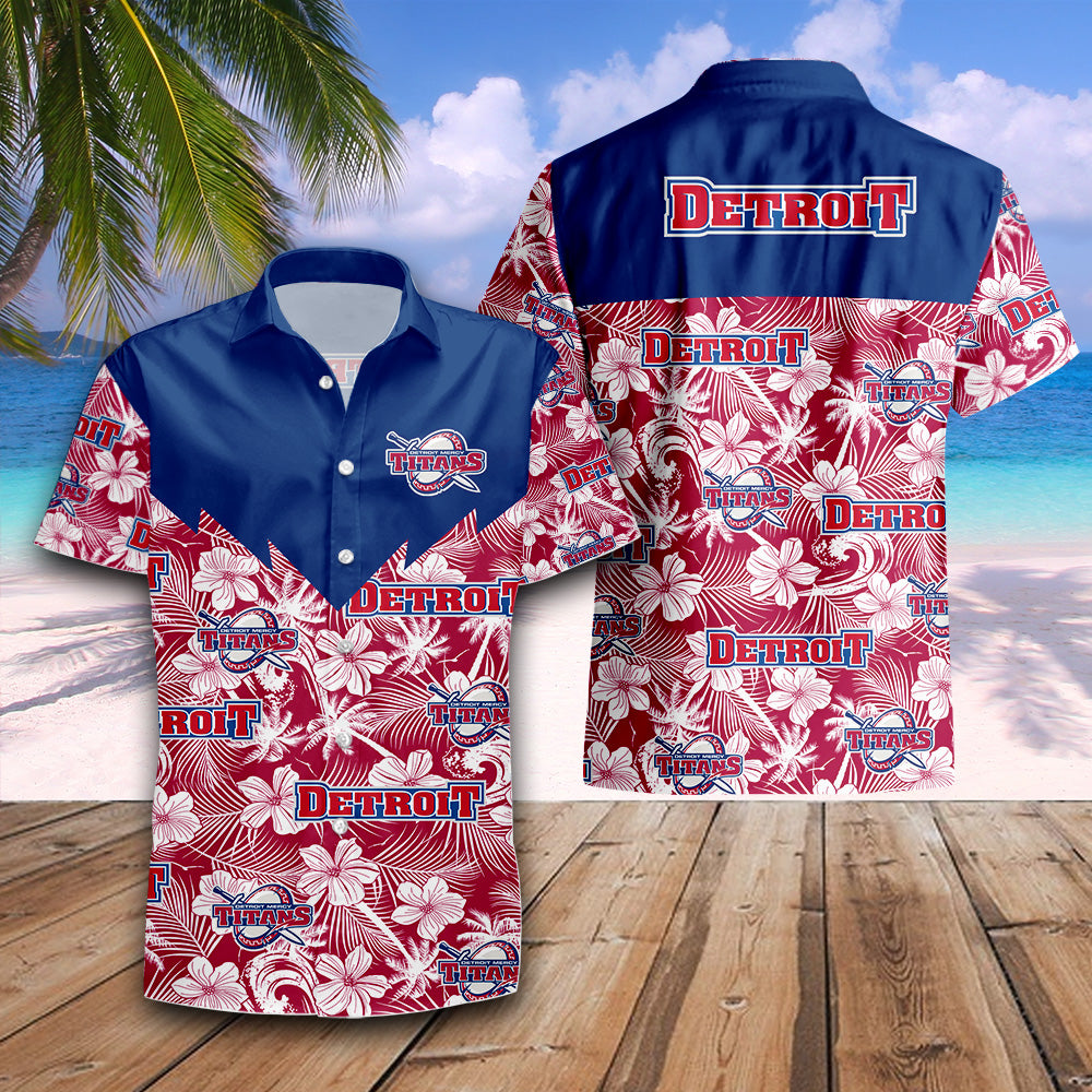 Detroit Mercy Titans Tropical Seamless NCAA Hawaii Shirt