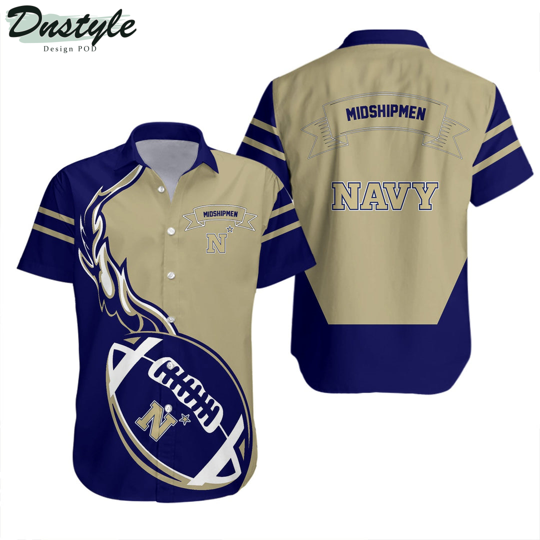 NCAA Navy Midshipmen Flame Ball Hawaii Shirt
