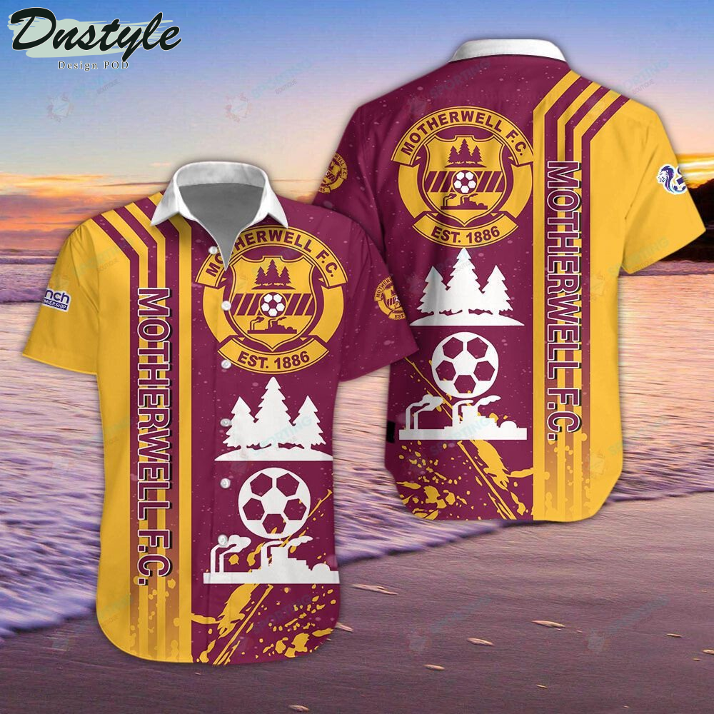 Motherwell F.C Yellow Hawaiian Shirt