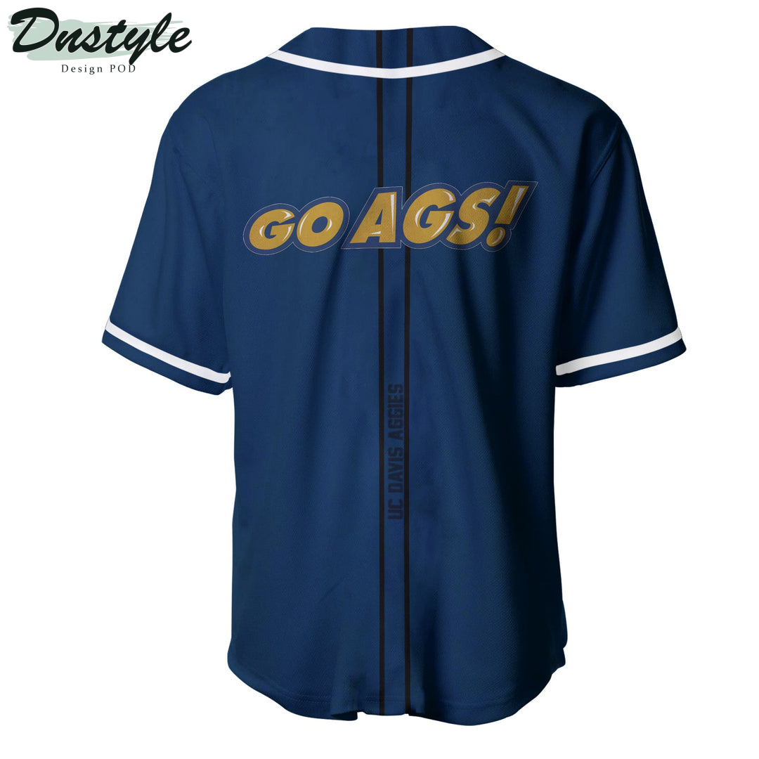UC Davis Aggies Custom Name Baseball Jersey