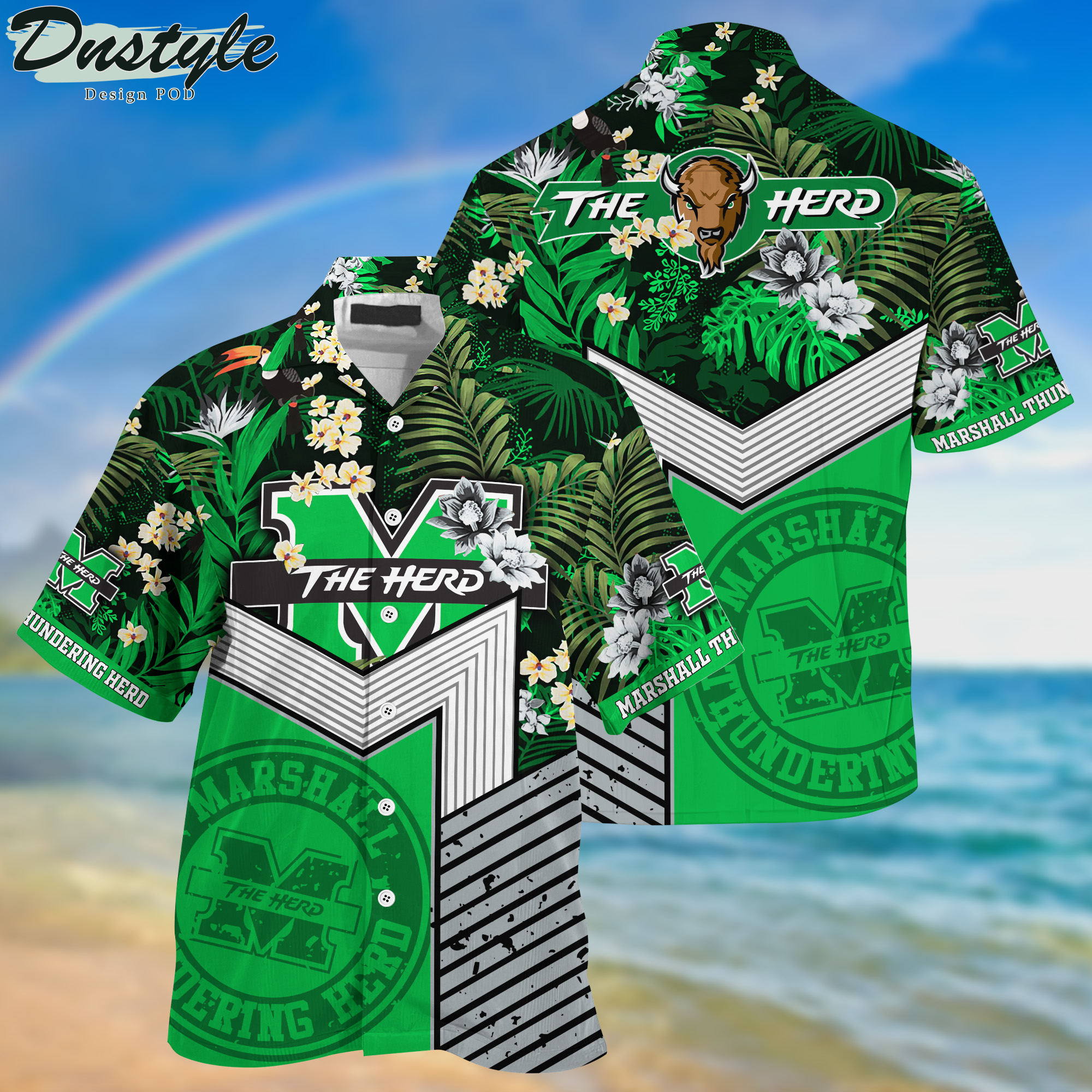 Marshall Thundering Herd Hawaii Shirt And Shorts New Collection