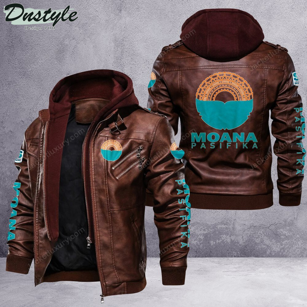 Moana Pasifika rugby leather jacket