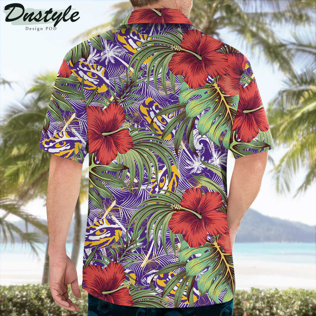 Lsu Tigers Hibiscus Tropical Hawaii Shirt