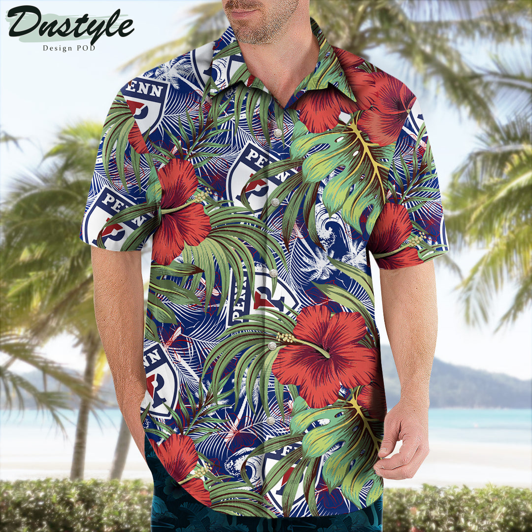 Penn Quakers Hibiscus Tropical Hawaii Shirt
