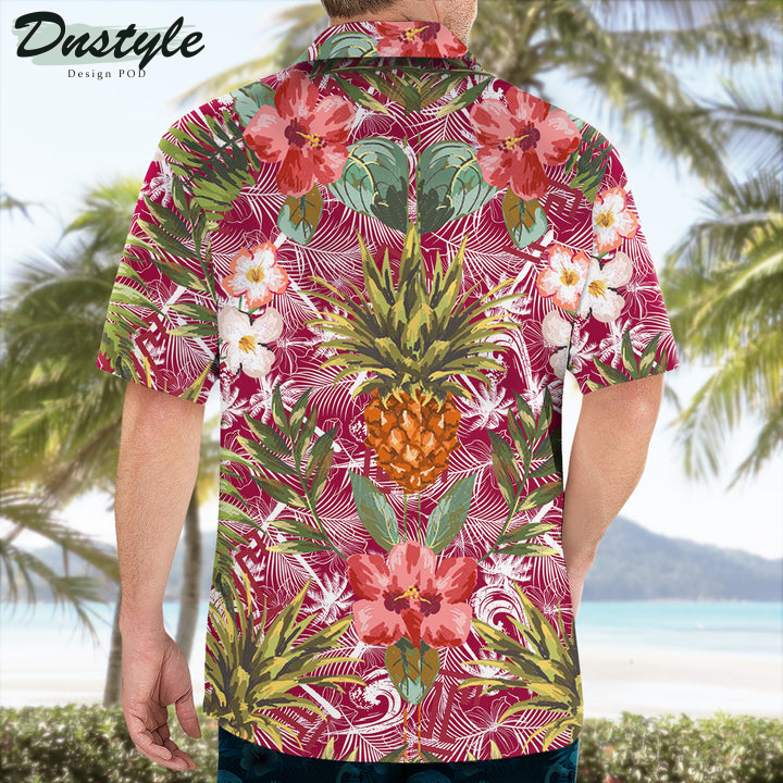 Temple Owls Pineapple Tropical Hawaiian Shirt