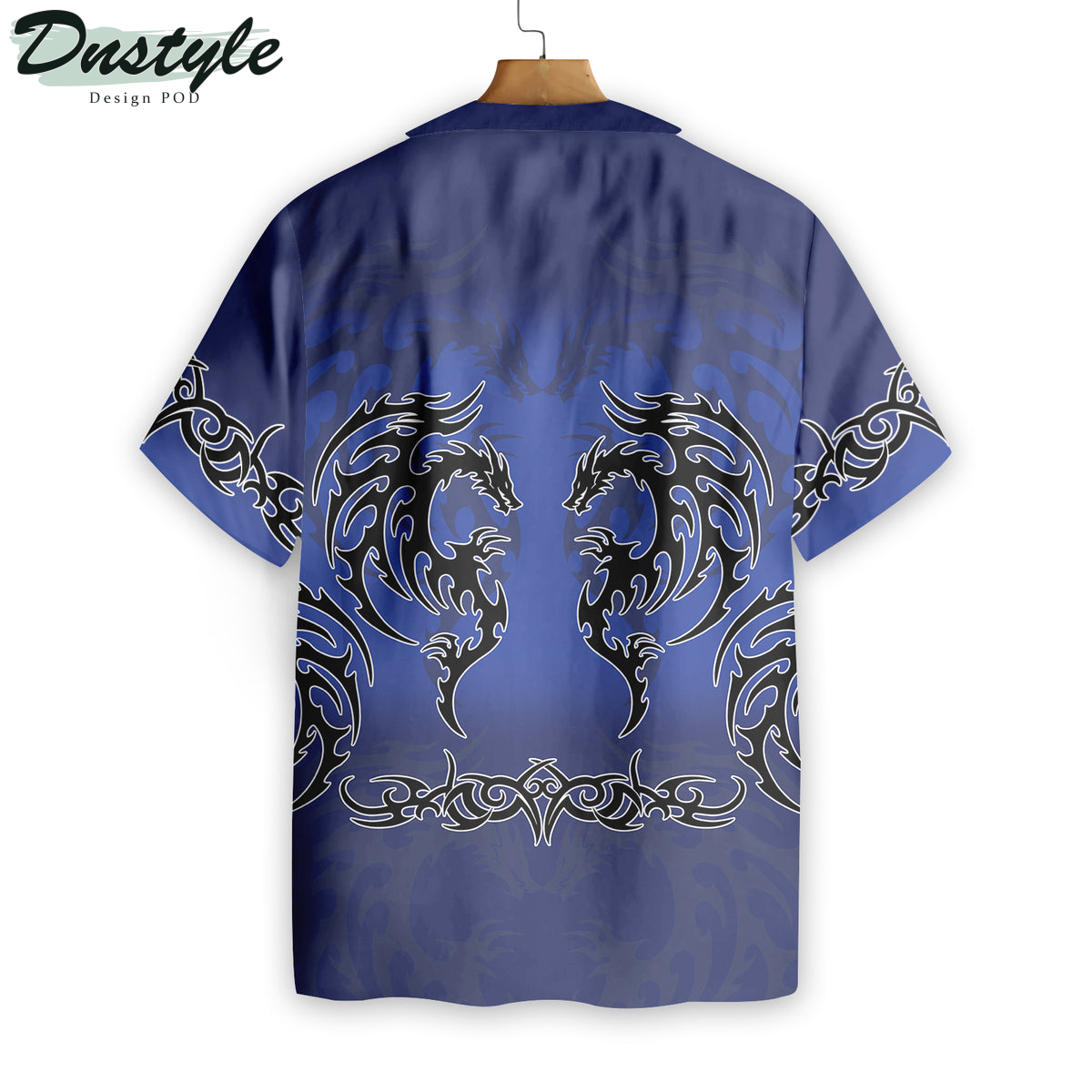 Blue Tribal Dragon Hawaiian Shirt