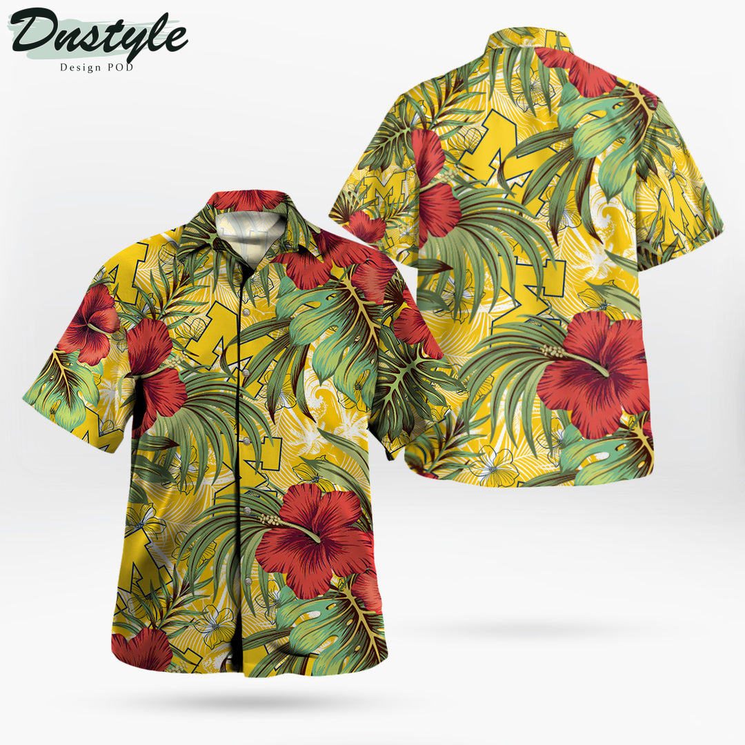 Michigan Wolverines Hibiscus Tropical Hawaii Shirt