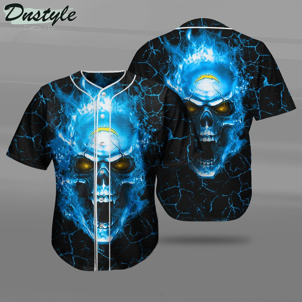 Los Angeles Chargers Fire Skull Baseball Jersey
