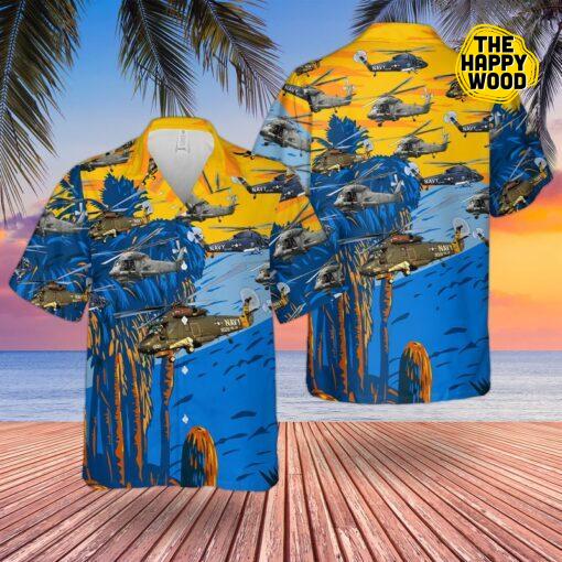 US Navy Kaman Seasprite Palm Tree Hawaiian Shirt