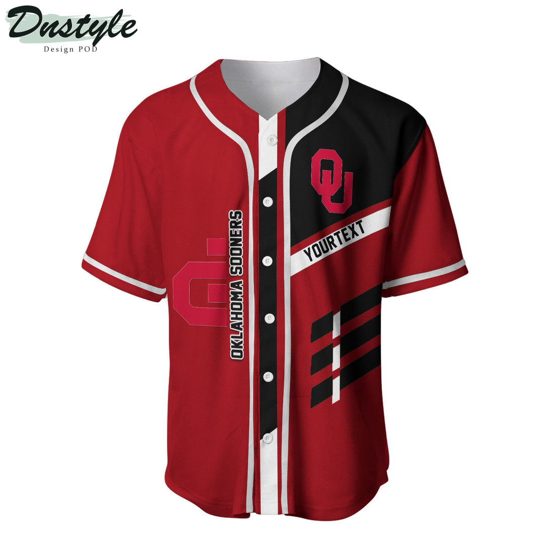 Oklahoma Sooners Custom Name Baseball Jersey