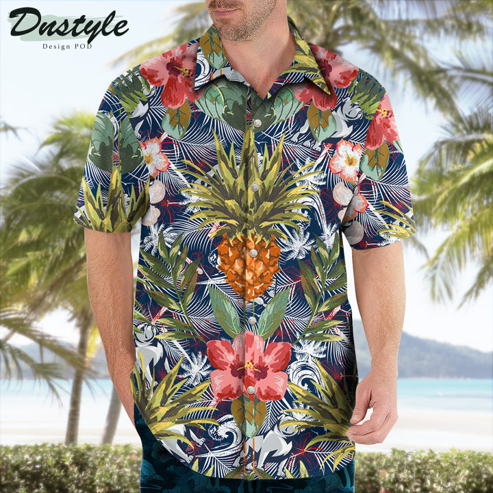 Samford Bulldogs Pineapple Tropical Hawaiian Shirt