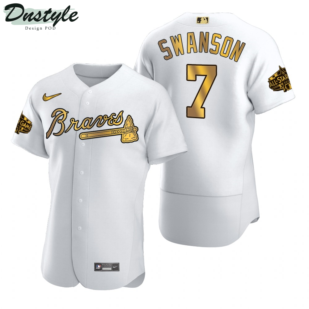 Atlanta Braves Dansby Swanson White Gold 2022 MLB All-Star Game Jersey