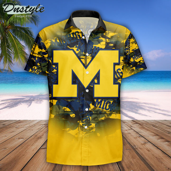 Personalized Michigan Wolverines Camouflage Vintage NCAA Hawaii Shirt