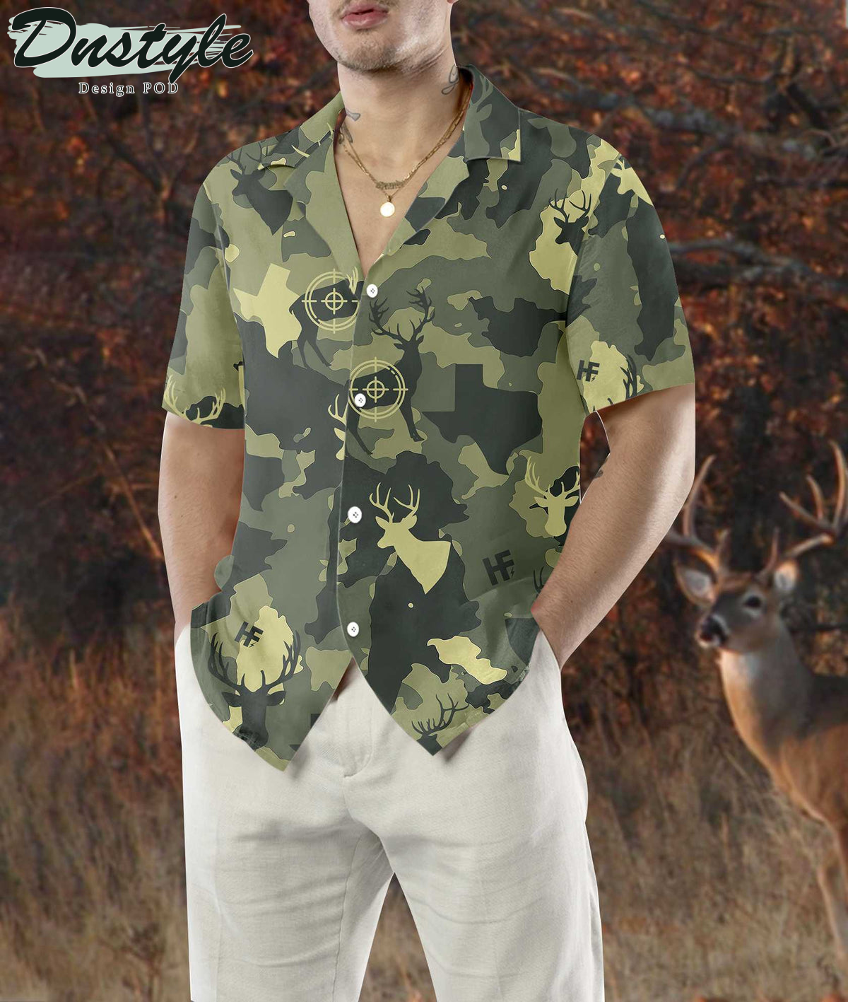 Camouflage Deer Texas Gun Hunting Deer Hawaiian Shirt