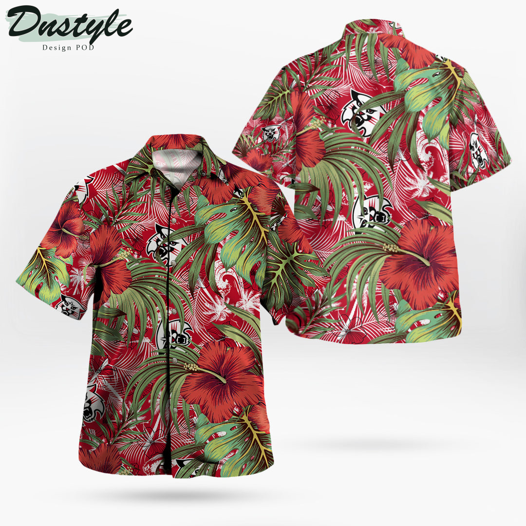 Davidson Wildcats Hibiscus Tropical Hawaii Shirt