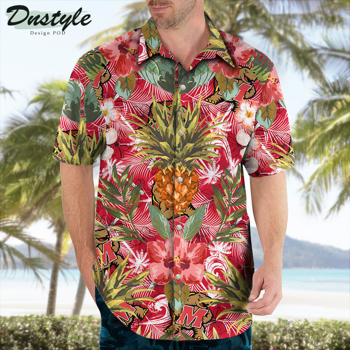 Maryland Terrapins  Pineapple Tropical Hawaiian Shirt