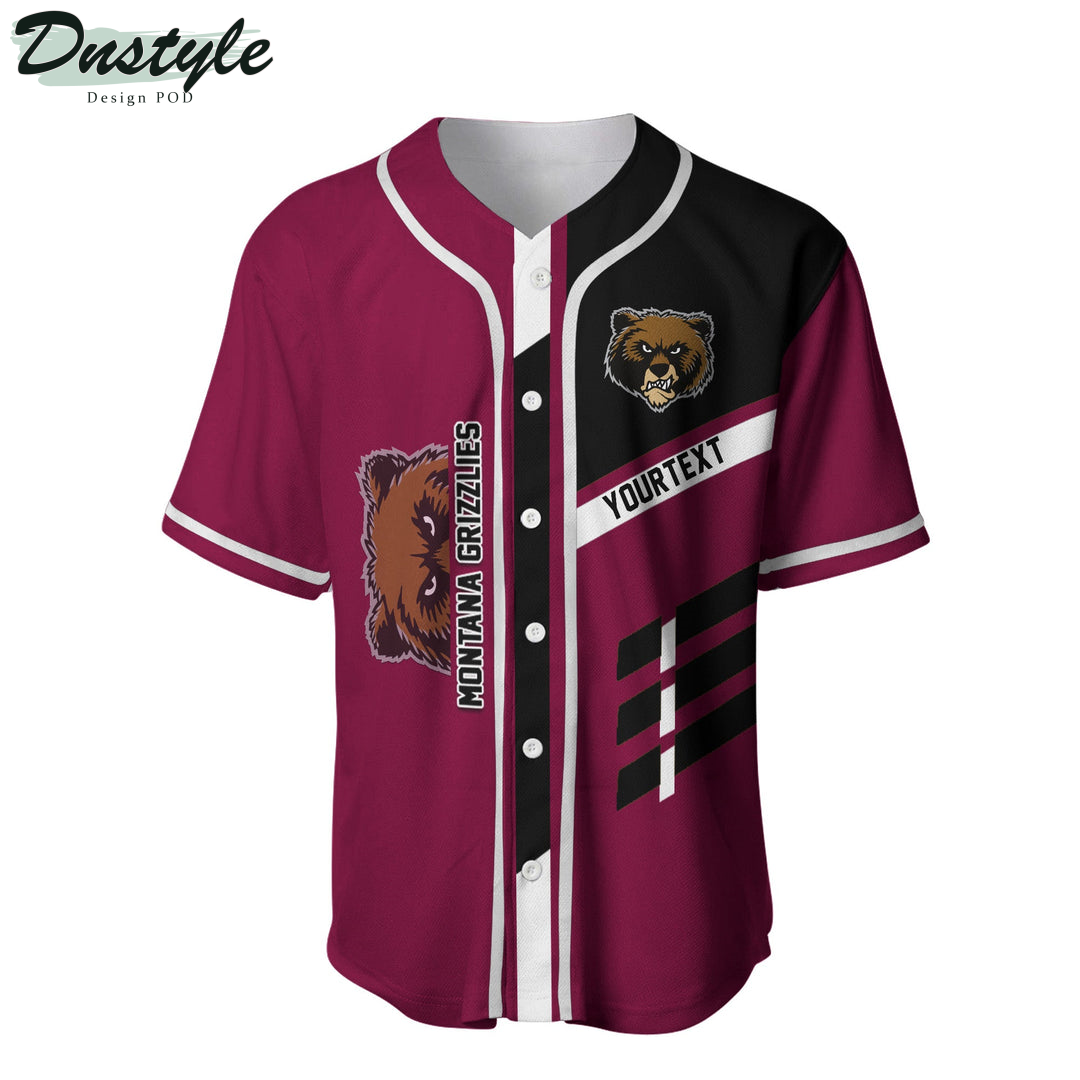 Montana Grizzlies Custom Name Baseball Jersey