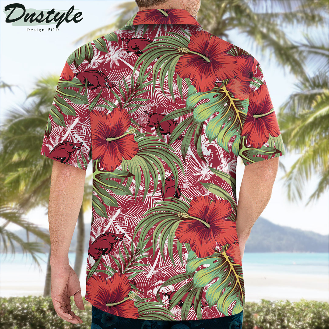 Arkansas Razorbacks Hibiscus Tropical Hawaii Shirt