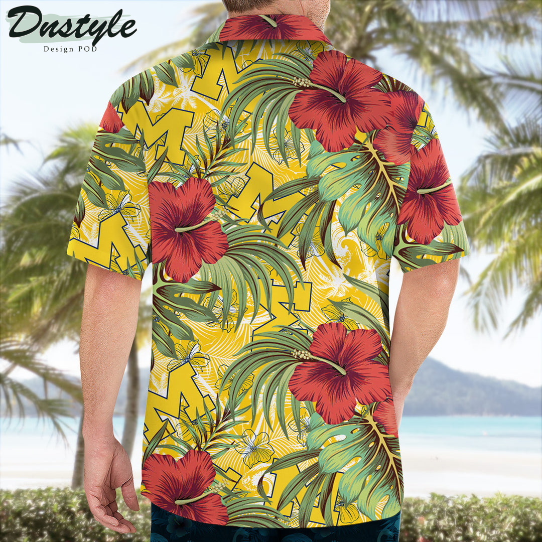 Michigan Wolverines Hibiscus Tropical Hawaii Shirt