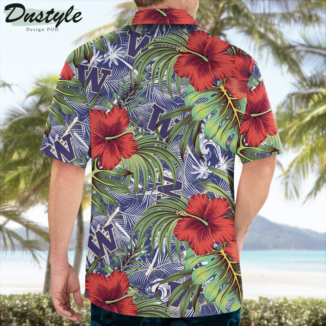 Washington Huskies Hibiscus Tropical Hawaii Shirt