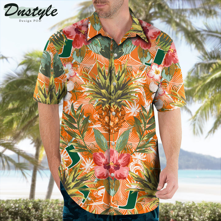 Miami Hurricanes Pineapple Tropical Hawaiian Shirt