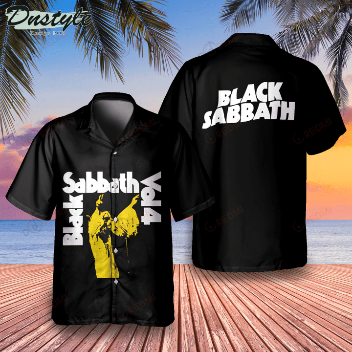 Black Sabbath Band Vol. 4 Black Hawaiian Shirt