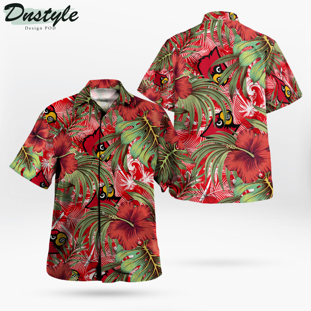 Louisville Cardinals Hibiscus Tropical Hawaii Shirt