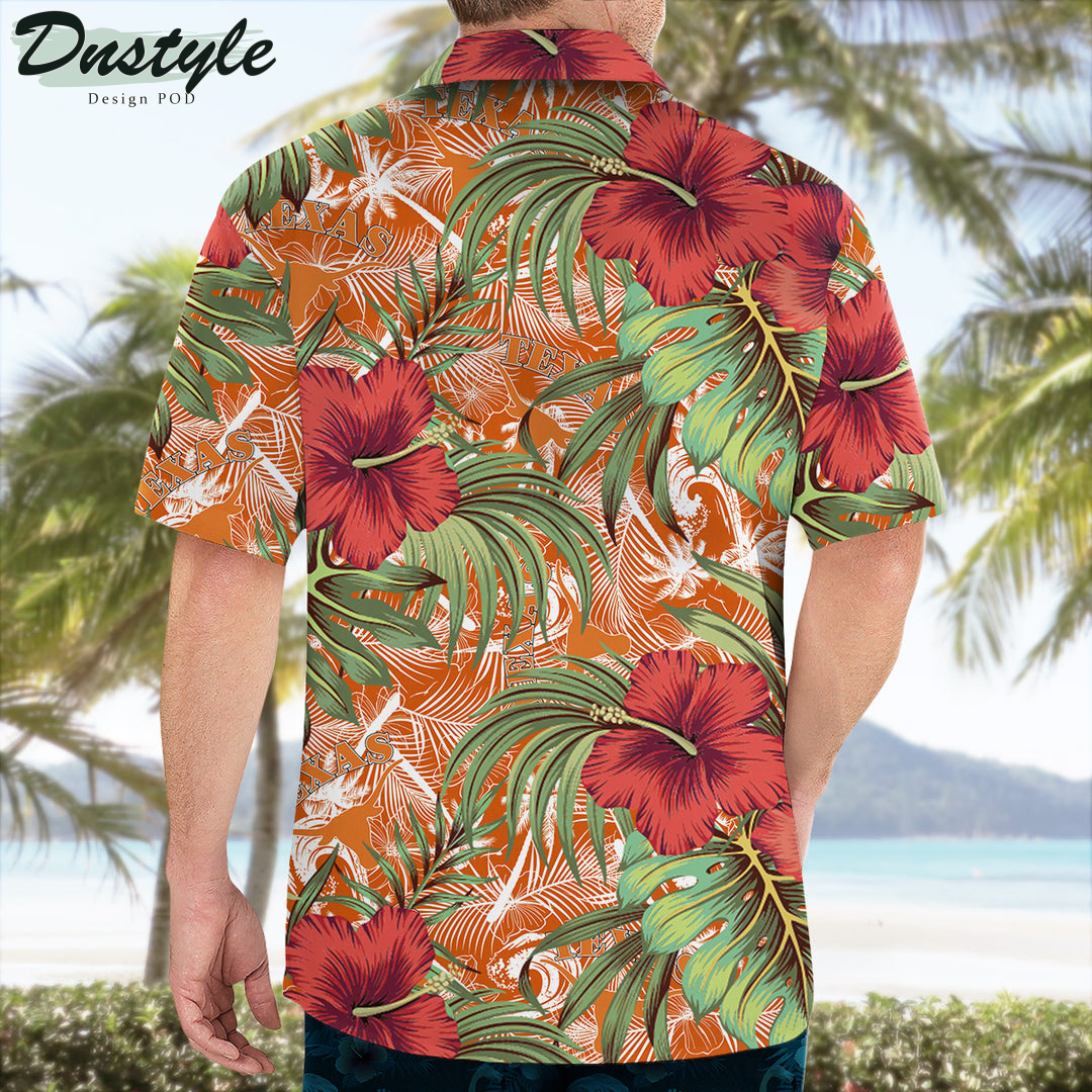 Texas Longhorns Hibiscus Tropical Hawaii Shirt