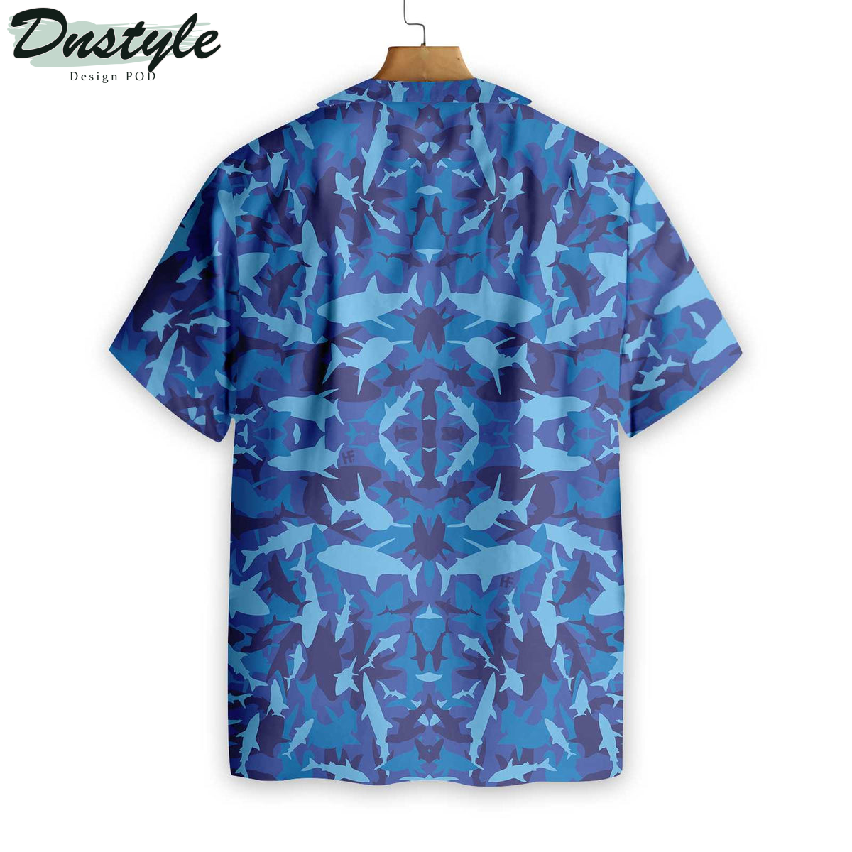 Shark Blue Camo Pattern Blue Hawaiian Shirt