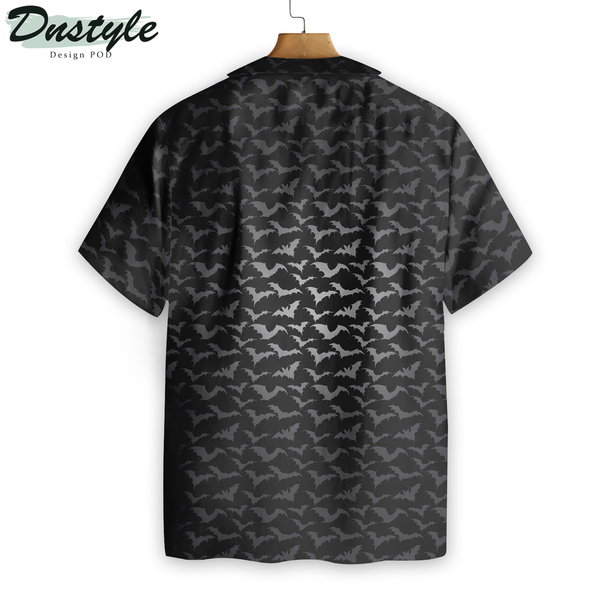Seamless Bat Goth Black Hawaiian Shirt