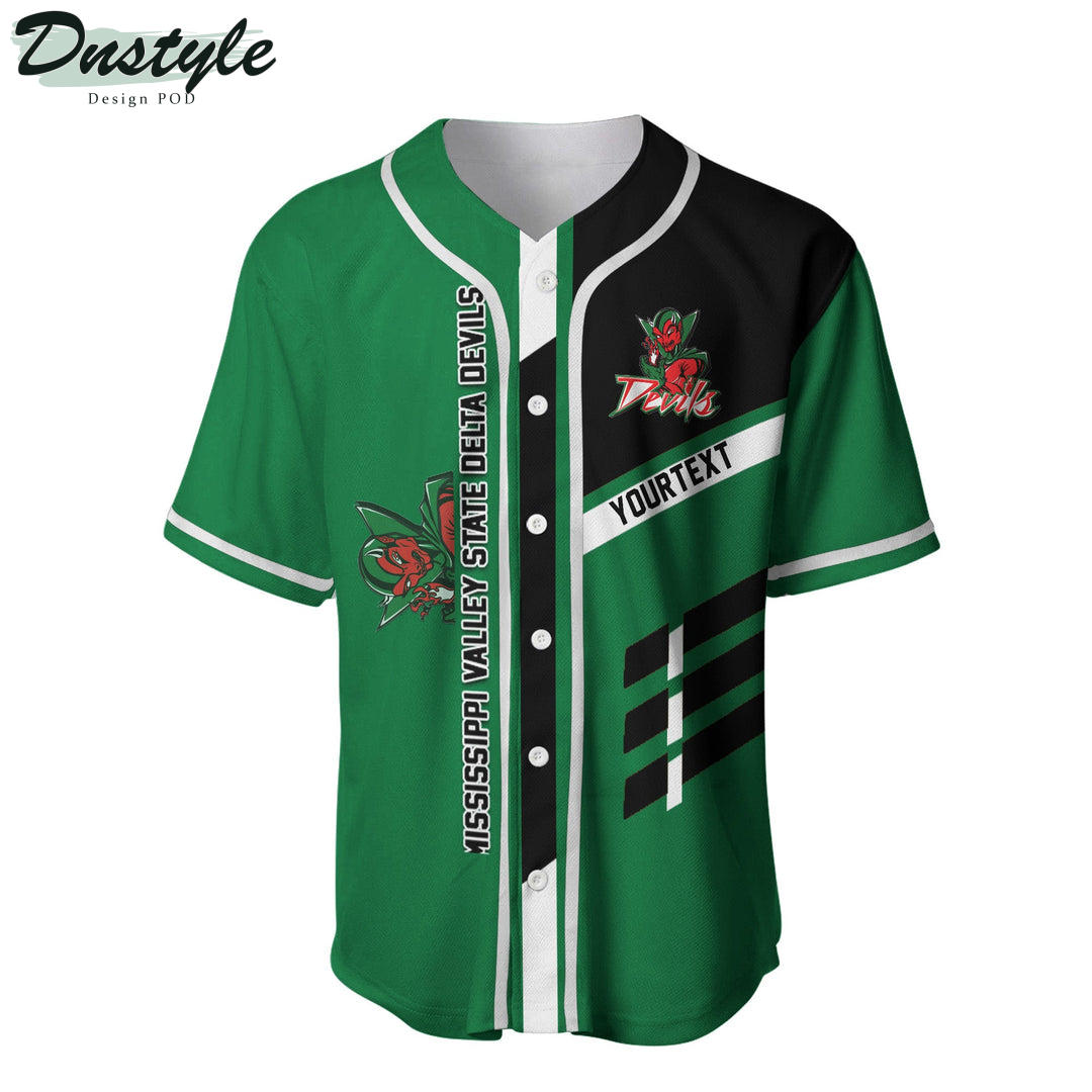 Mississippi Valley State Delta Devils Custom Name Baseball Jersey