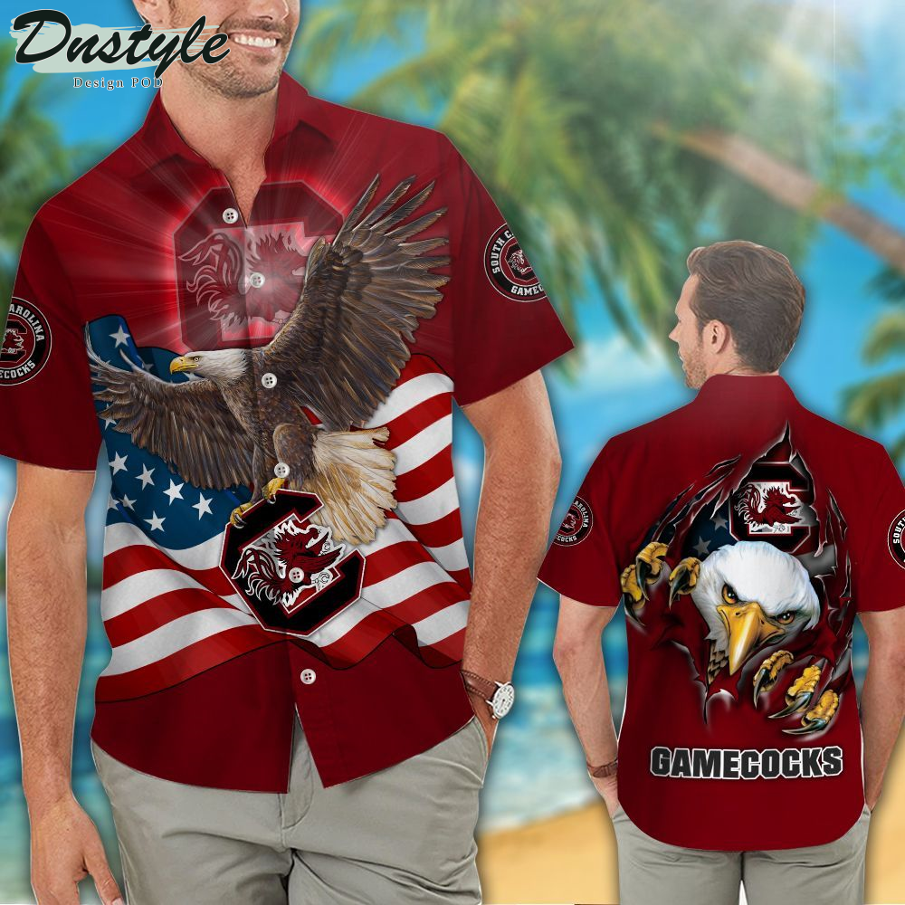 Tampa Bay Buccaneers American Eagle NFL US Flag Hawaiian Shirts And Shorts