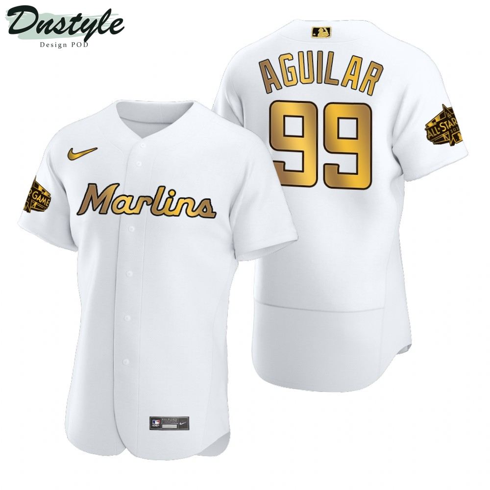 Miami Marlins Jesus Aguilar Authentic White Gold 2022 MLB All-Star Game Jersey