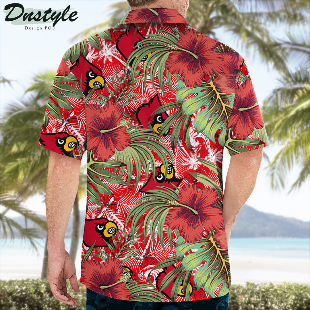 Louisville Cardinals Hibiscus Tropical Hawaii Shirt