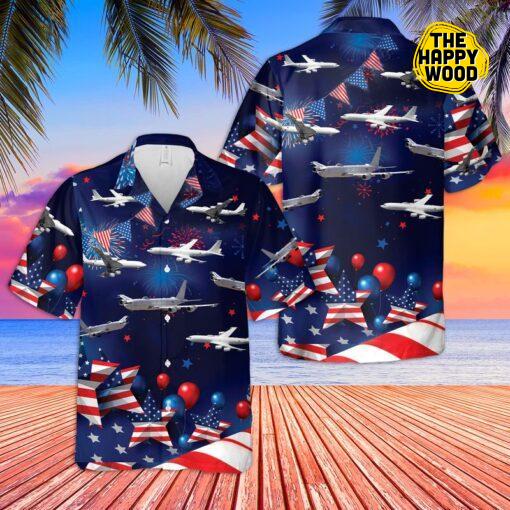 US Navy Boeing Mercury 4th Of July American Flag Hawaiian Shirt