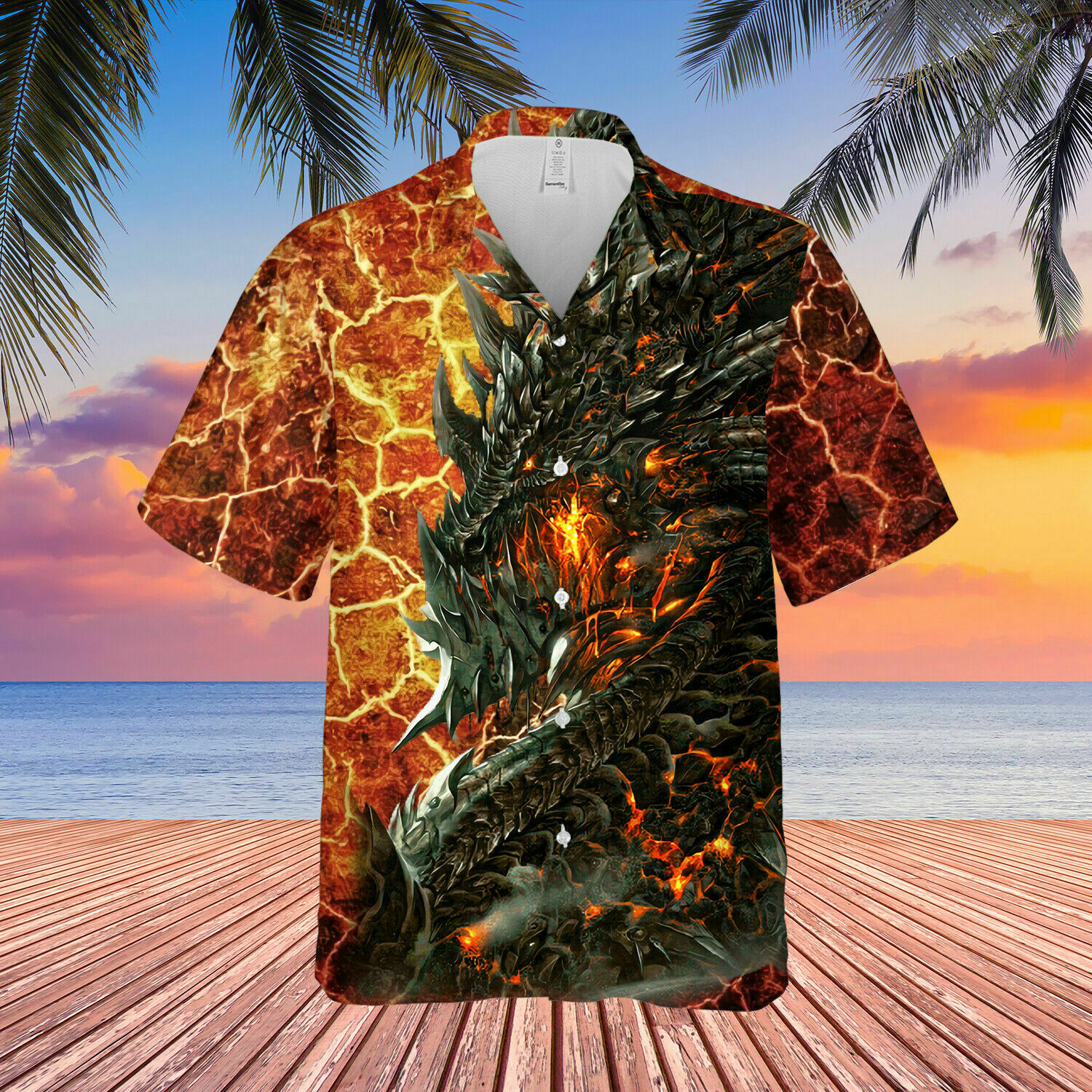 Amazing Dragon Lava Unisex Hawaiian Shirt