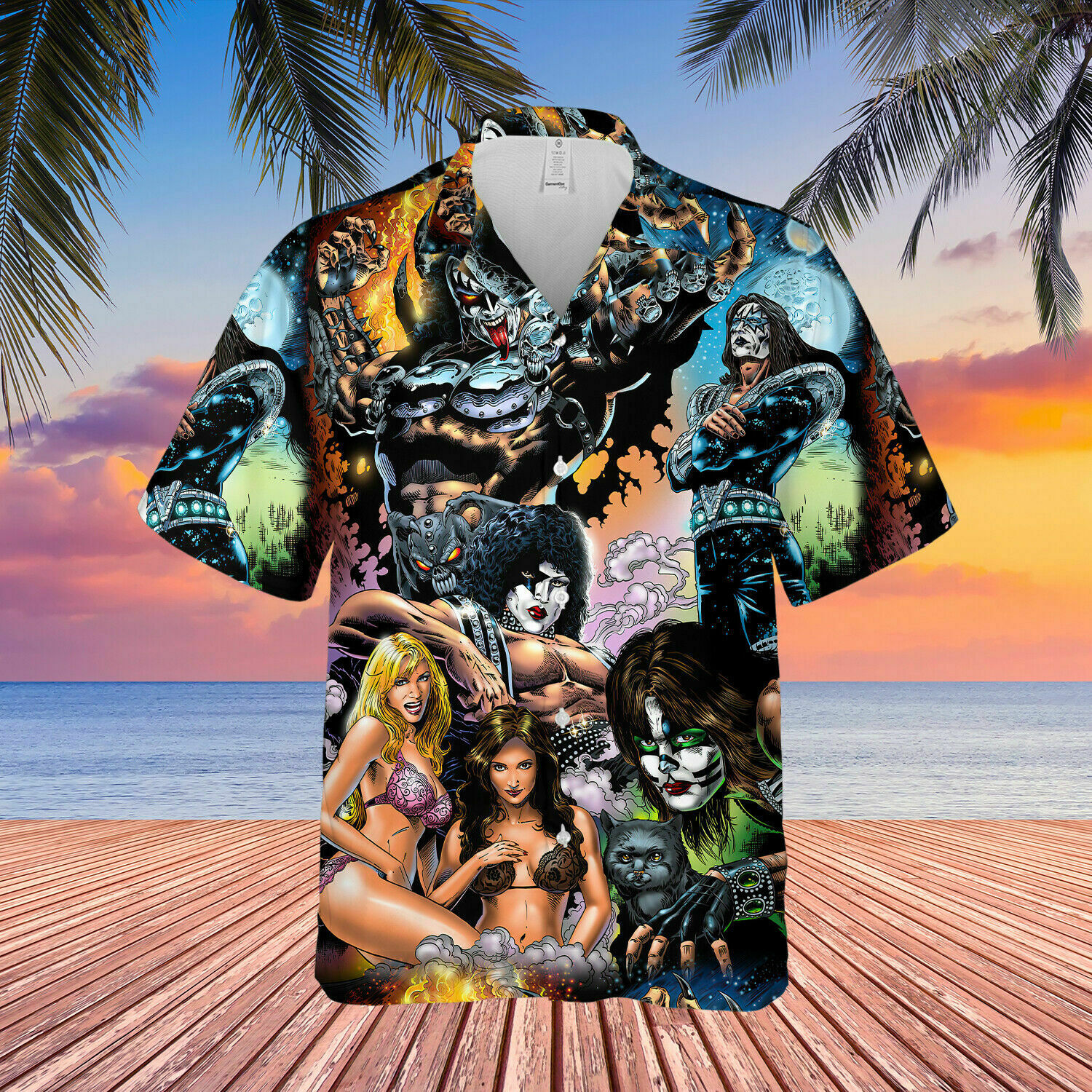 1973 Band Classic Kiss Unisex Hawaiian Shirt