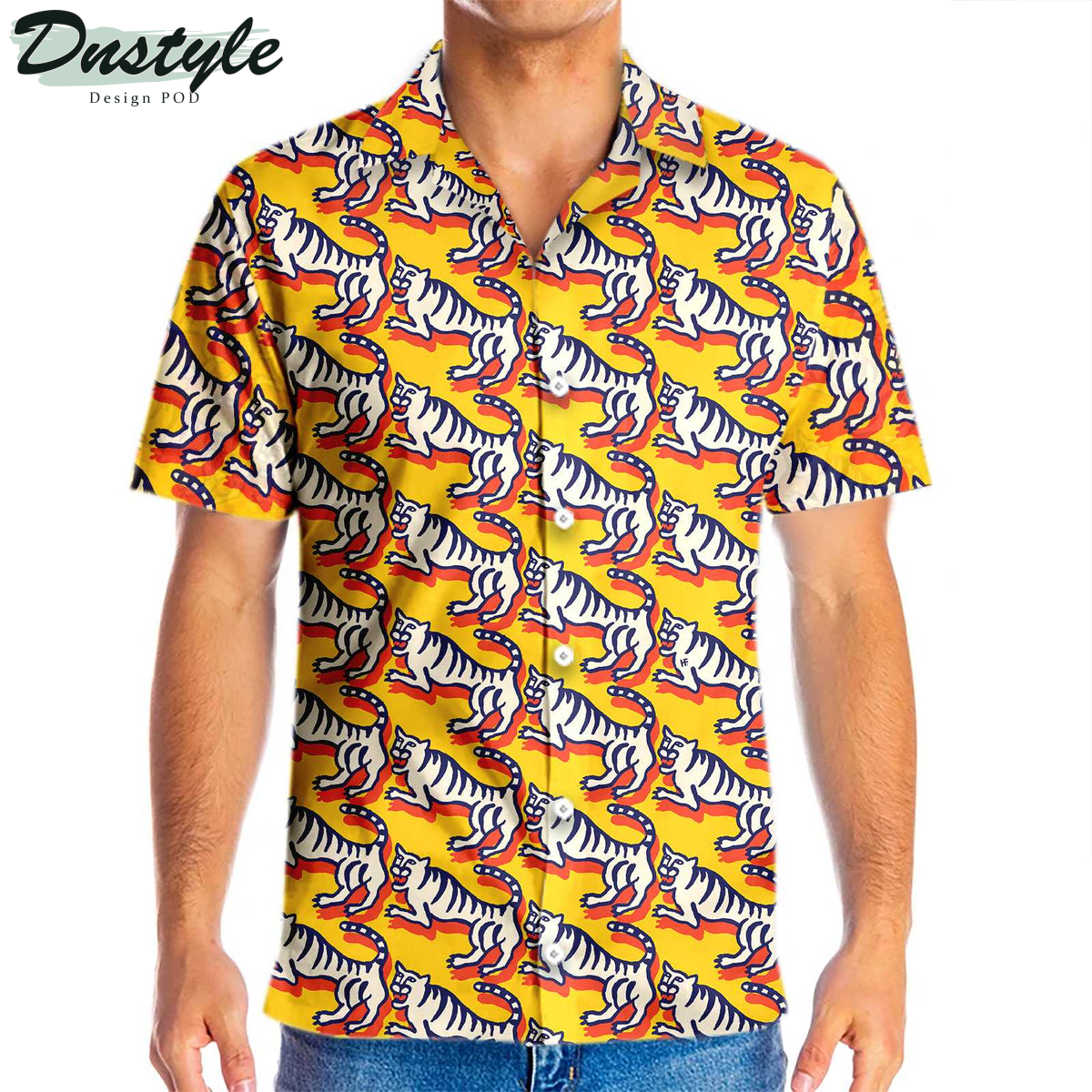 Funny Tiger Shirt Yellow Hawaiian Shirt