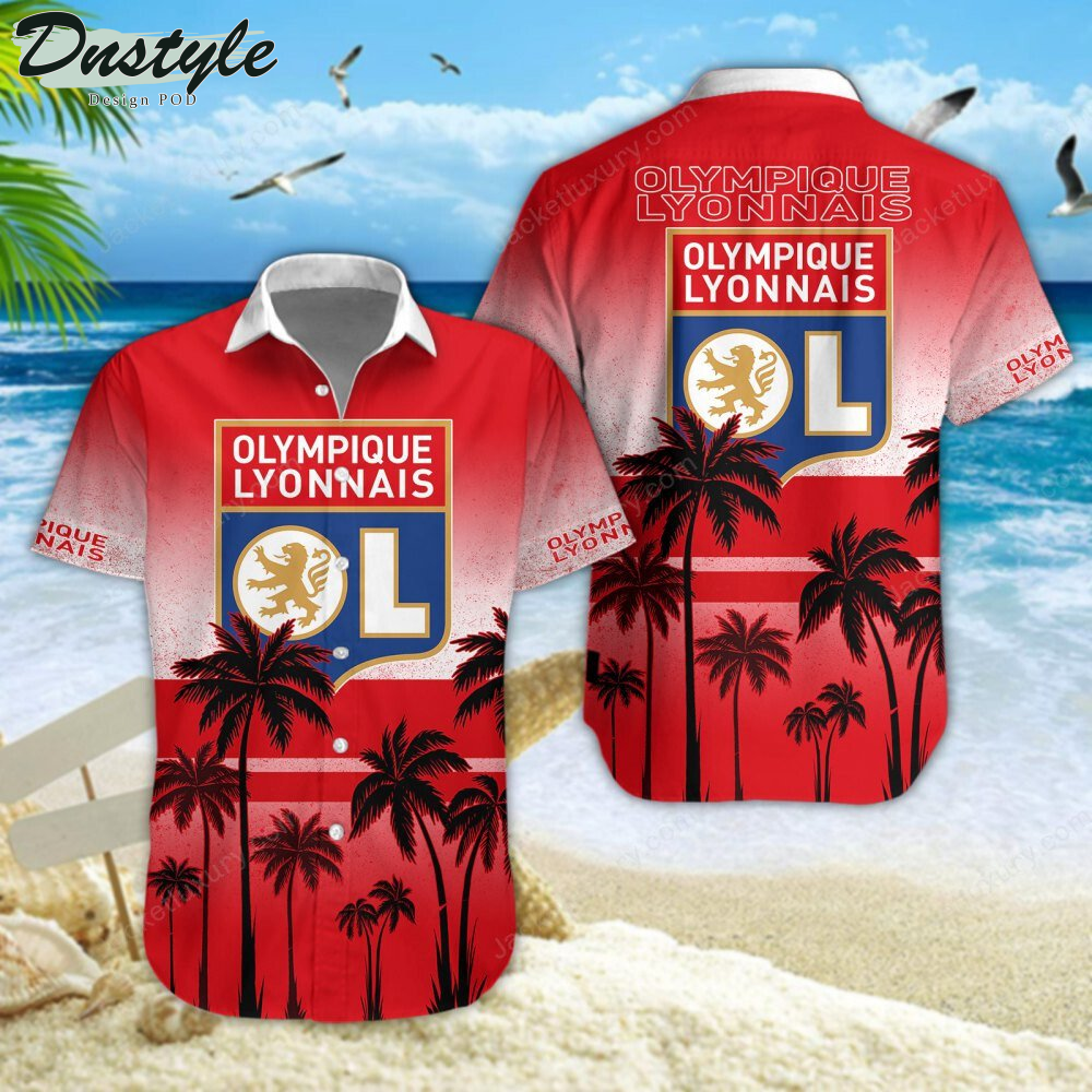 Olympique Lyonnais Hawaiian Shirt Beach Short