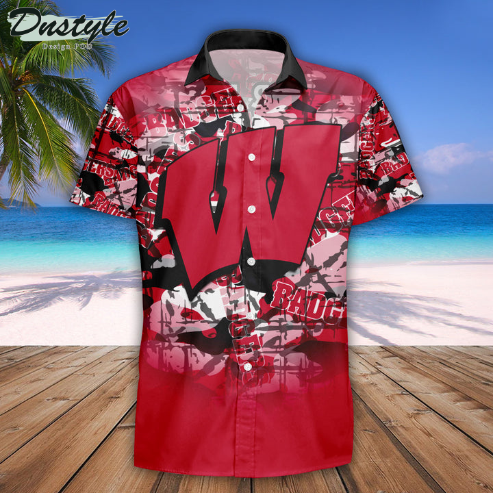 Personalized Wisconsin Badgers Camouflage Vintage NCAA Hawaii Shirt