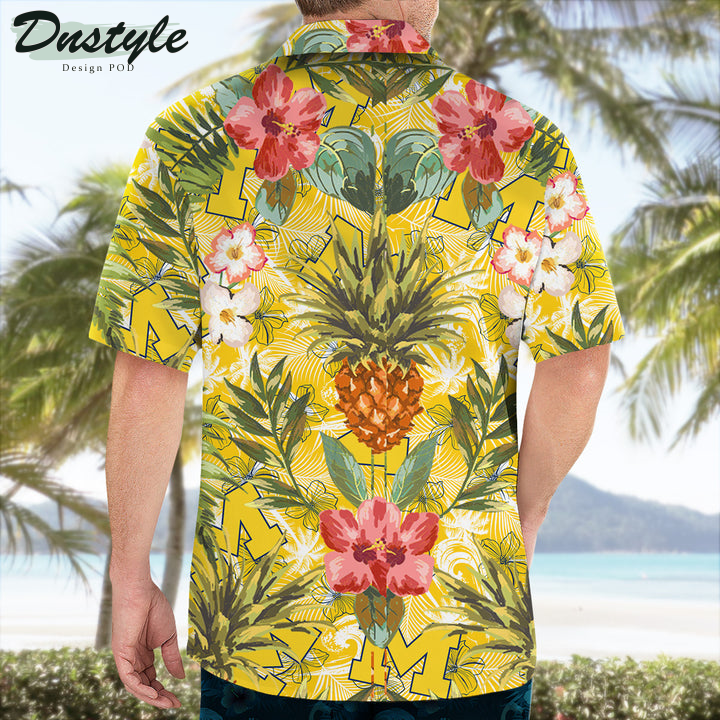 Michigan Wolverines Pineapple Tropical Hawaiian Shirt