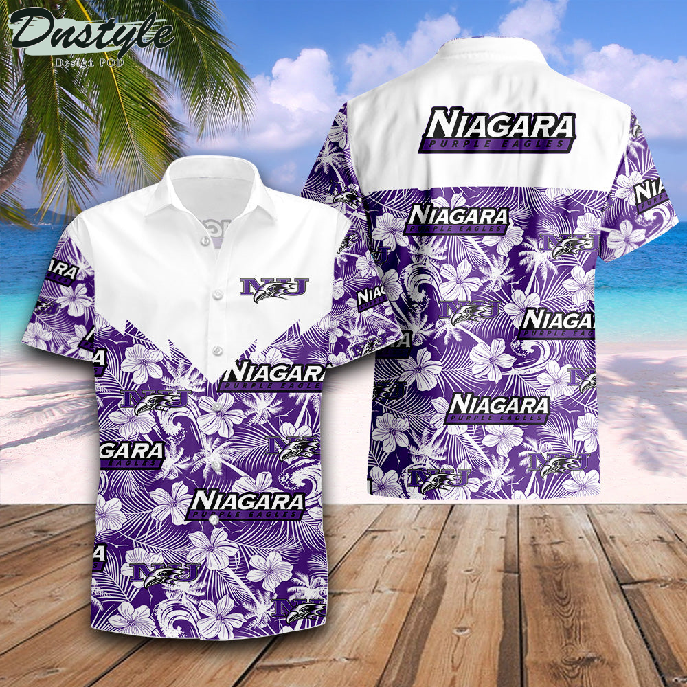 Niagara Purple Eagles Tropical Seamless NCAA Hawaii Shirt