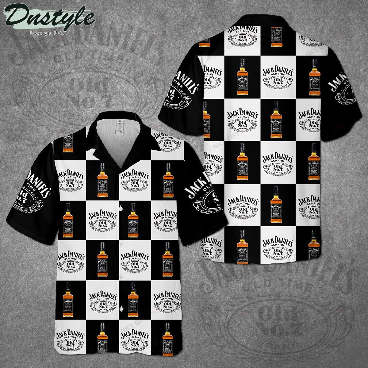 Checkerboard Jack Daniel's Hawaii 3D Shirt