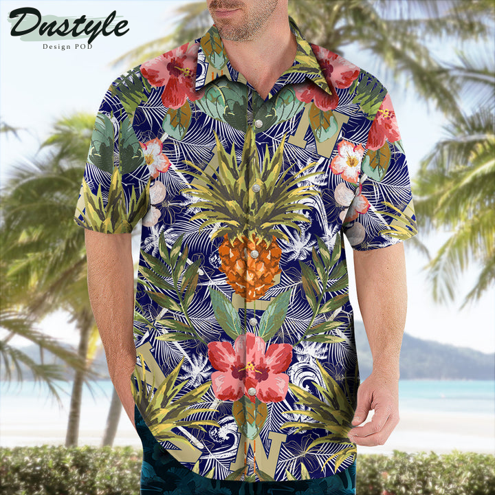 Navy Midshipmen Pineapple Tropical Hawaiian Shirt