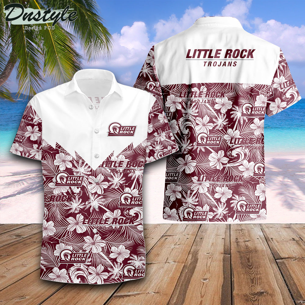 Little Rock Trojans Tropical Seamless NCAA Hawaii Shirt