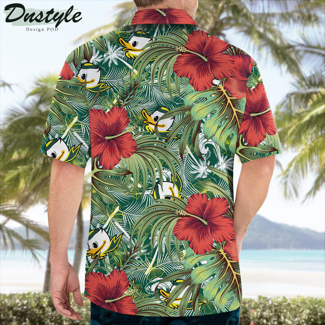 Oregon Ducks Hibiscus Tropical Hawaii Shirt