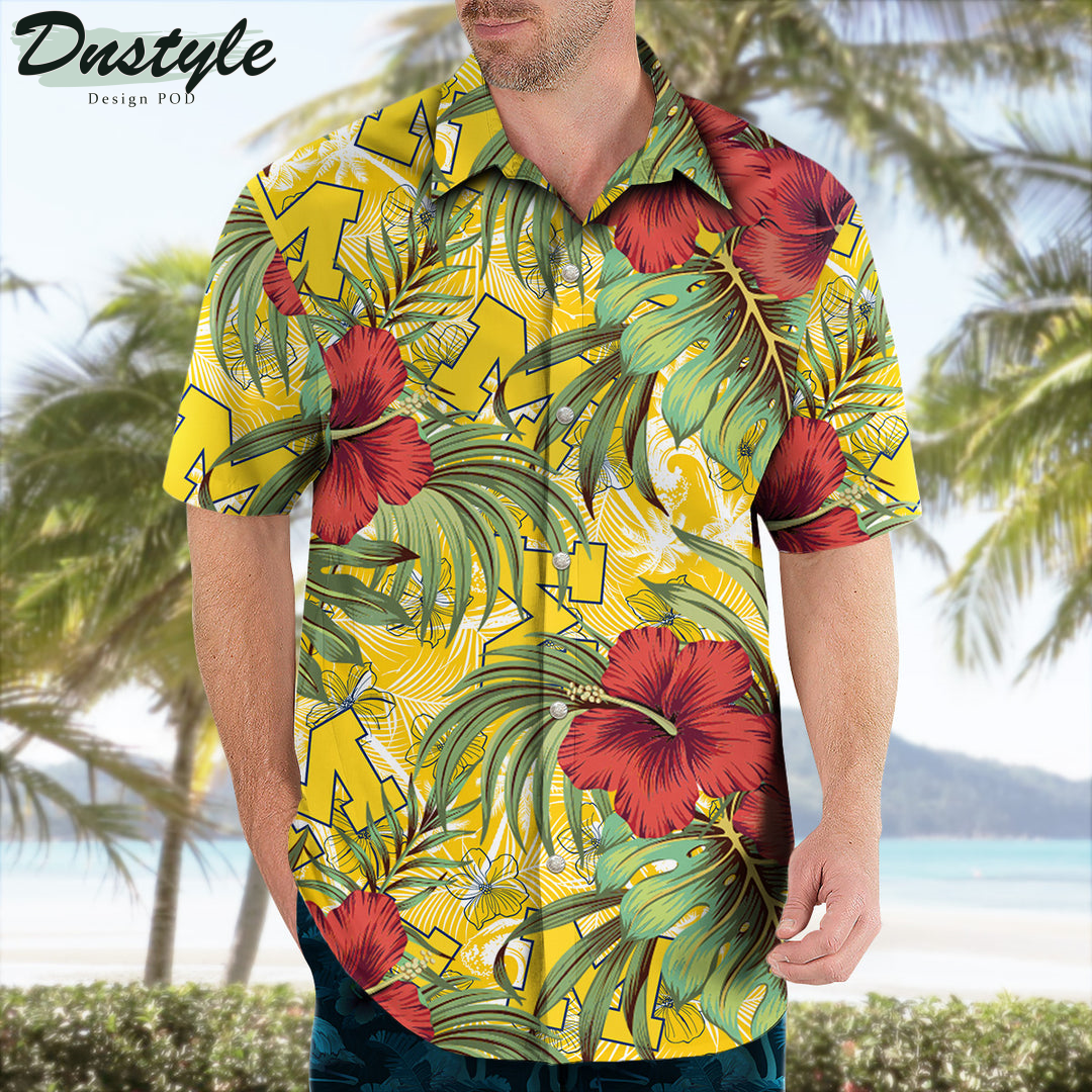 Michigan Wolverines Hibiscus Tropical Hawaii Shirt