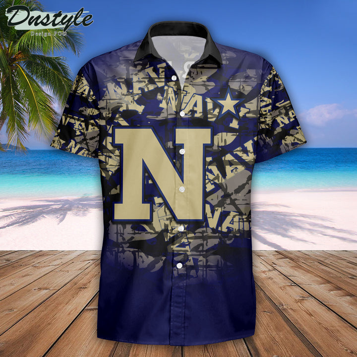 Personalized Navy Midshipmen Camouflage Vintage NCAA Hawaii Shirt