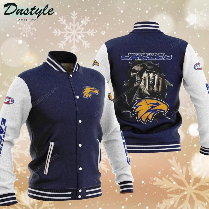 West Coast Eagles Skull Baseball Jacket